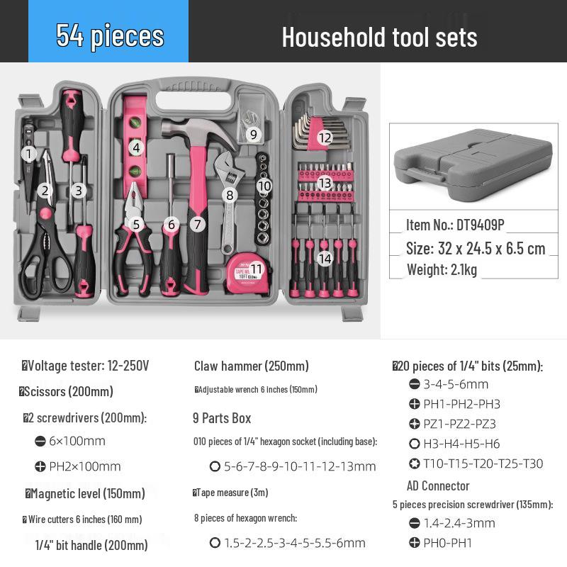 54-Piece Multi-Functional Home Repair Tool Set