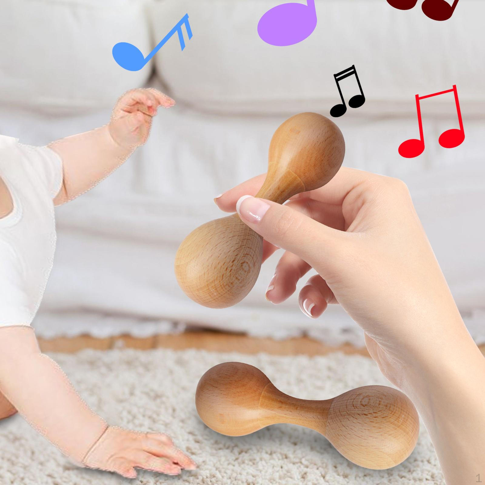 2 Pack Wooden Sand Hammers Music Shaker for All Ages wood