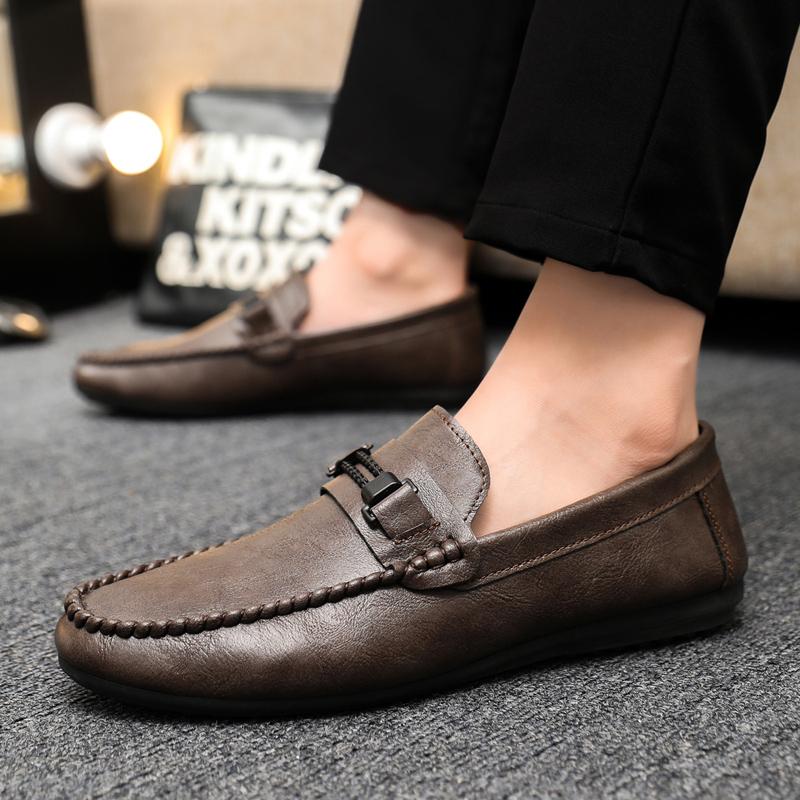 Men's breathable loafers, large-sized banquet designer leather shoes, lightweight business casual shoes