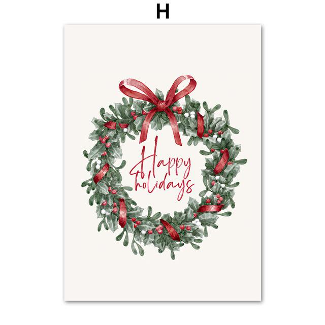 

Зимний пейзаж, картина на холсте, настенная живопись, современный снежный лось, красный дом, постер и принт на Рождество, домашний декор для гостиной 21x30cm No frame