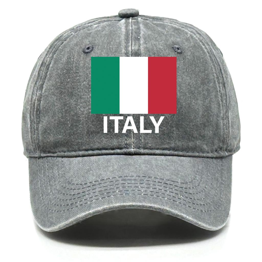 1 Pcs Flag Of ITALY Print Adjustable Baseball Caps Washed Cotton Caps For Woman Unisex Vintage-Inspired Snapback Baseball Hat
