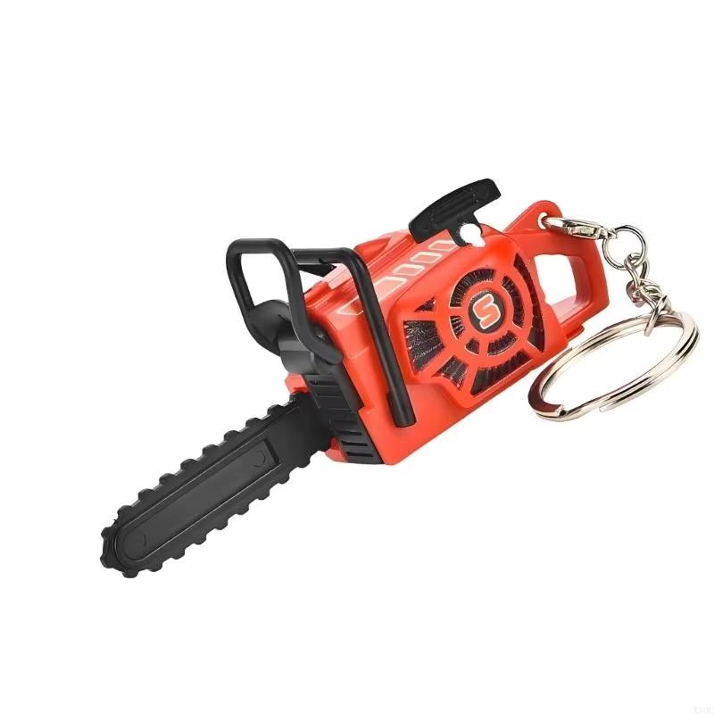 Mini Pull String Chainsaw Keychain Creative Tiny Decorative Pendant 1Pc Portable Ornament for Backpacks Key Ring Outdoor Enthusiasts Gifts