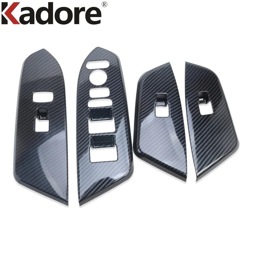 For Honda CRV CR-V 2017-  Carbon Fiber Car Inner Door Window Lift Switch Button Panel Cover Trim Interior Accessories