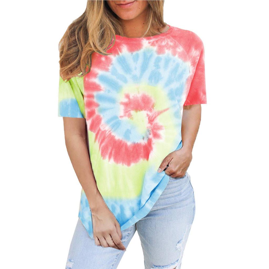 Kanzd Tie Dye Shirts for Woman Fashion Summer Casual Colorful Tie-dye Print V-Neck Long Sleeve T Shirt Button Blouse Tees Kanzd Tie Dye Shirts for Woman Fashion Summer Casual Colorful Tie-dye Print V-Neck Long Sleeve T Shirt Button Blouse Tees