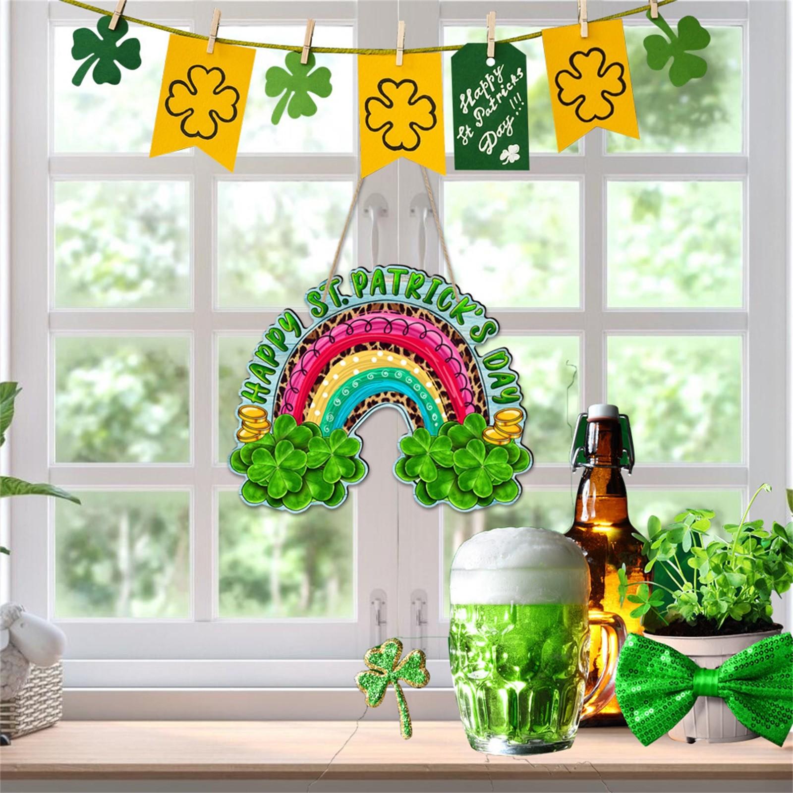 

Деревянная удача, креативный подвесной реквизит, декор для Дня Святого Патрика, вечеринки, фестиваля, домашний декор One Size