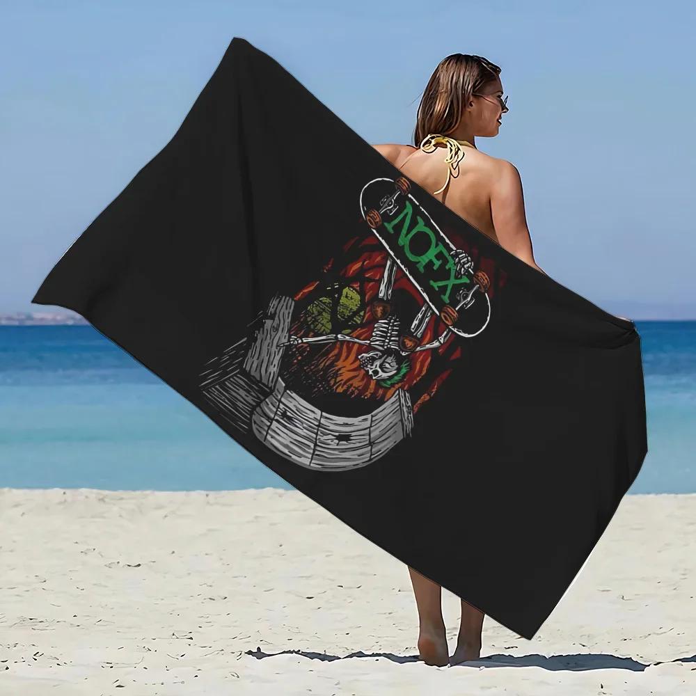 

NOFX Band Logo Print Bath Towel - Soft Absorbent Towel for Music Fans, Unique Design for Everyday Use and Travel W30*H60(CM)