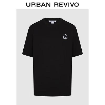UR Men's 2025 Autumn Embroidered Loose Short Sleeve T-Shirt