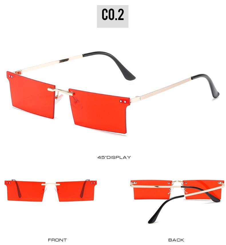 Square Sunglasses, Personalized Rimless Rice-Ordered Square Glasses, Street Photography Marine Sunglasses For Women