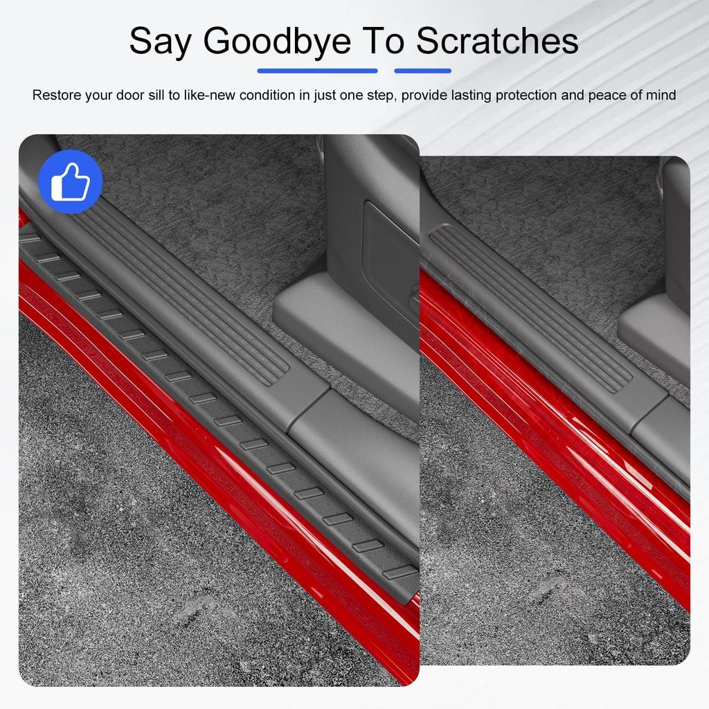 Exterior Door Sill Protector Compatible With -2025 Dodge Ram 1500 Car Sill Guard TPE Car Door Protector Replacement For -2025 Dodge Ram 1500