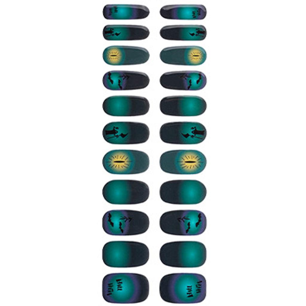Halloween Nails Stickers Nails Polish Strips Semi Cured Gels Nails Strips Manicures Stickers Full Nails Wrap for Woman
