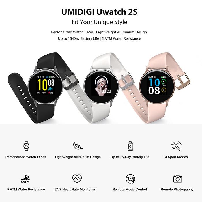 UMIDIGI Uwatch 2S Sport Smart Watch Männer 5ATM Wasserdichte 1,3 \