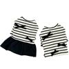Bowknot Striped Puppy Hoodie Dress Pet Couple Clothing Dog Clothes For Small Dogs Chihuahua Poodle Dog Sweatshirt Shirt Apparels