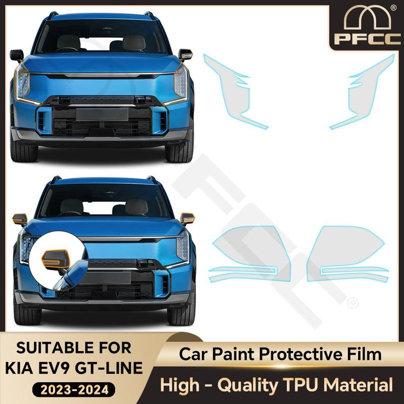 For KIA EV9 GT-Line 2024 Headlight Rearview B C Pillars Protection Film Car Sticker Anti-scratch Protective PPF Accessorie