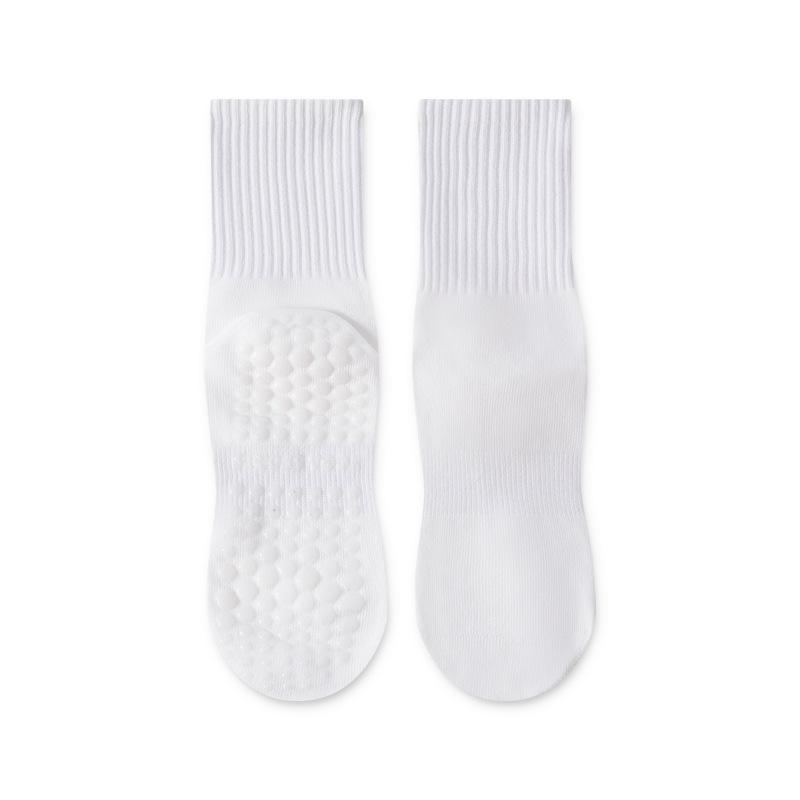 Women s Mid-Calf Combed Cotton Crew Socks Anti-Chafe Solid Color Athletic Socks All-Season One Size белый