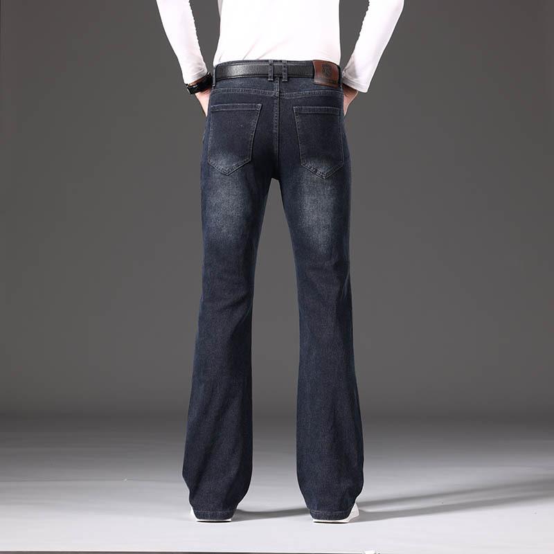 Men's Flared Jeans High Waist Loose Stretch Thickened Flared Denim Wide Leg Pants