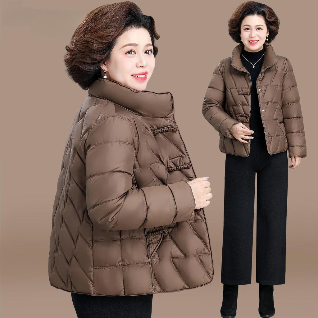 Hengyuanxiang Women's Red Winter 2025 Cotton Padded Jacket for Middle-aged and Elderly