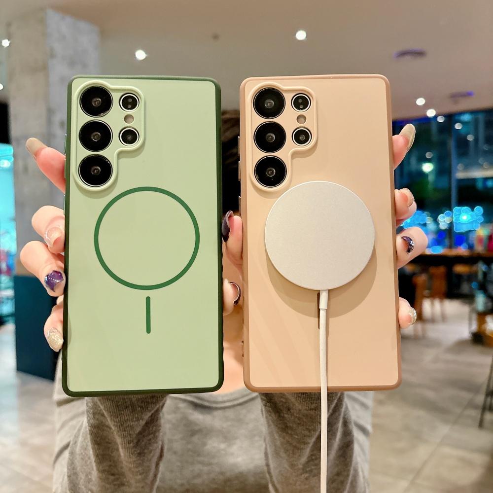 Solid Color Camera Protector For Magsafe Armor Phone Case Samsung Galaxy S26 S25 Ultra S24 S23 S22 Plus Magentic Anti Drop Cover
