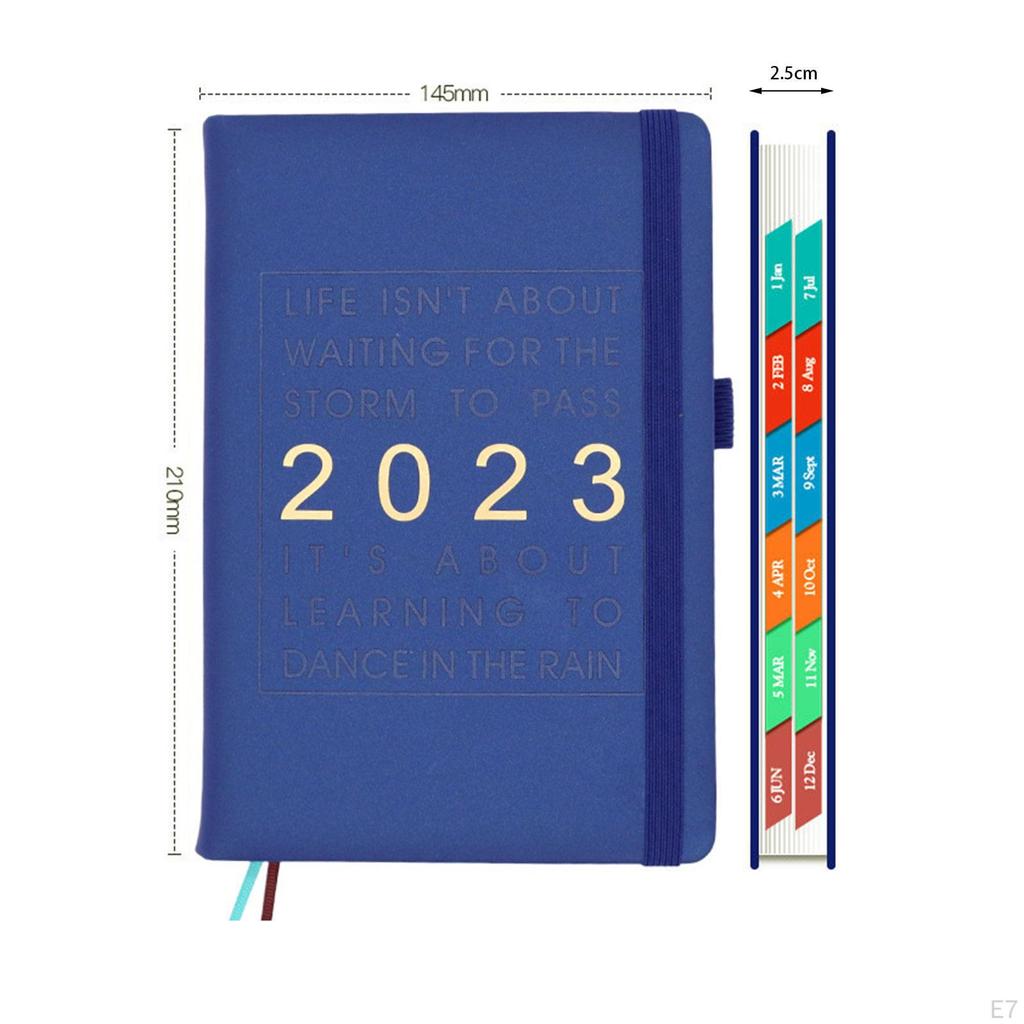 Organizer Notebook, Weekly and Monthly Planner, Faux Leather Cover, Pen Holder, 3”x7”