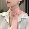 26 Colors Decorative Headscarf Solid  Pink Rose Knitted Scarf Shawl Shawl Flower Sunscreen Headscarf Ladies Office Scarf
