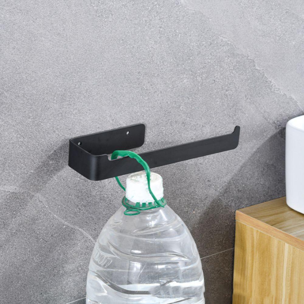 Self Adhesive Bathroom Rack Black Finish Towel Rail Hardware Set Towel Hanger  Bathroom Use