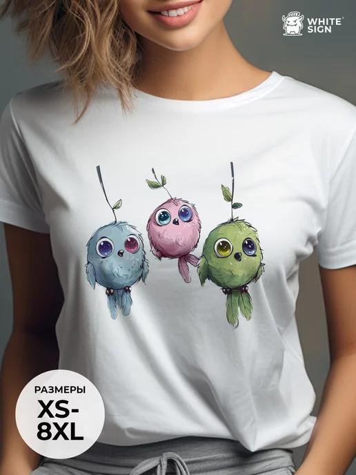 Oversized youth T-shirt with Little Birds print S