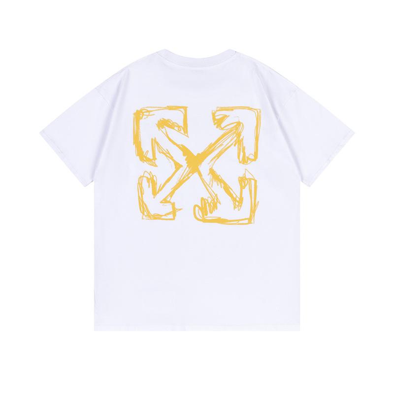 9065 Bianco Sporco 2026 Primavera/Estate Nuova Grafica Lettere Freccia Fantasia Girocollo con Cappuccio Manica Corta T-shirt da Uomo e Donna