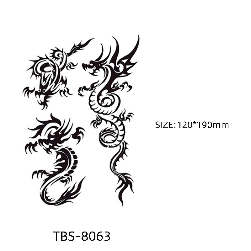 Waterproof Semi-Permanent Black & White Totem Flower Tattoo Stickers