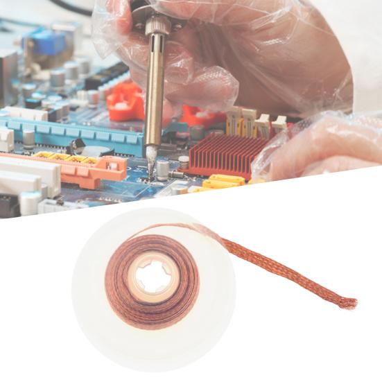 1.5m 1.5/2.0/2.5/3.0/3.5mm Wire High Low Desoldering Temperature Residue Solder Solder Remover Resistant Cord Roll for Cleaning Solder