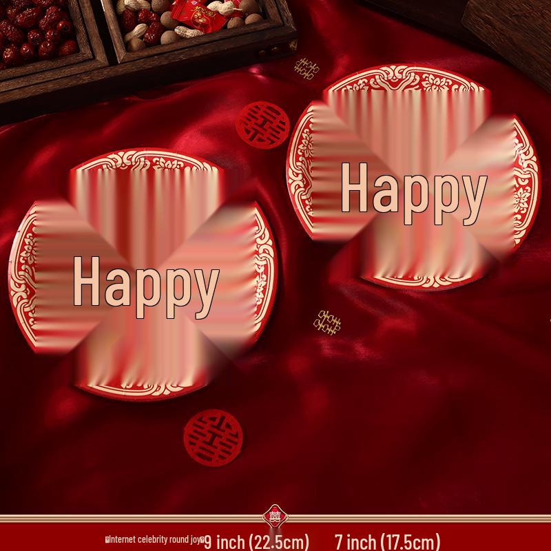 Праздничные одноразовые красные свадебные обеденные тарелки для банкетов и помолвок No specifications