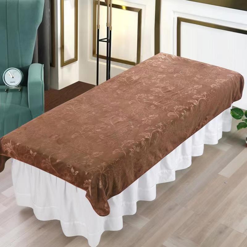 Soft Flannel Velvet Beauty Bedspread Beauty Bed Sheet SPA Massage Treatment Bed Table Cover Salon Bed Sheet With / Without Hole