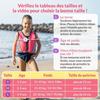 Limmys Gilet de Natation en Néoprène Premium - Gilet de Sauvetage pour Enfants - 8 Flotteurs Amovibles - Pétale Rose - Petit