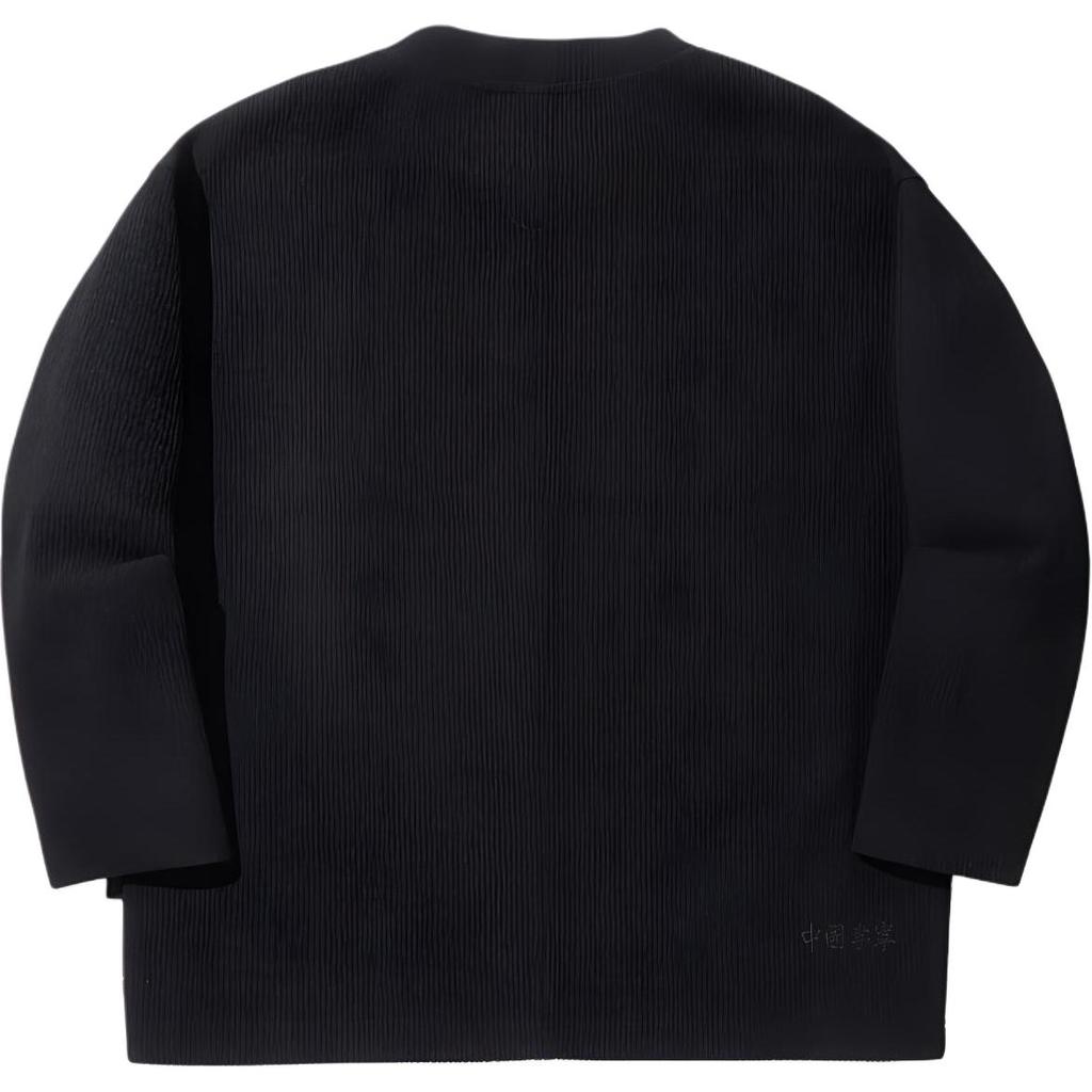 Li Ning Sweatshirts Men's Black Crew Neck Moderate Regular AWDV627-2