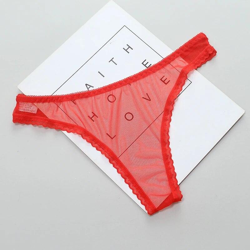 Sexy Women's Panties Lingerie G String Thongs Lace Underwear Female Perspective Women's Thong Sheer Panties Transparent Knickers