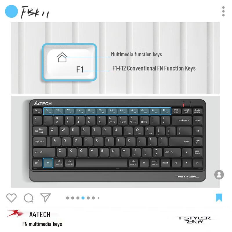 A4Tech FBK11 Portable Wireless Bluetooth Keyboard