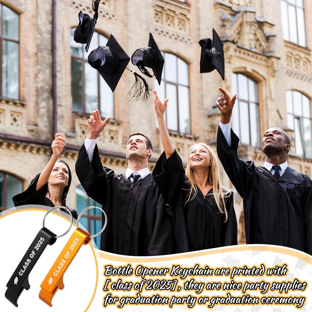 30-100Pcs Class of 2025 Graduation Gifts Bottle Opener Keychain Metal Beer Opener Personalized Opener for Graduation Party Favor