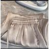 Women's Small Silky Wide-Leg Pants, Summer Eight-Point Length, Thin & Draped Texture