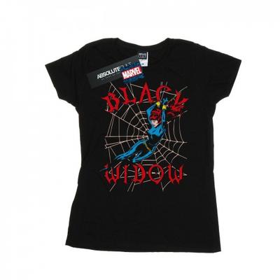 Womens/Ladies Black Widow Web Cotton T-Shirt
