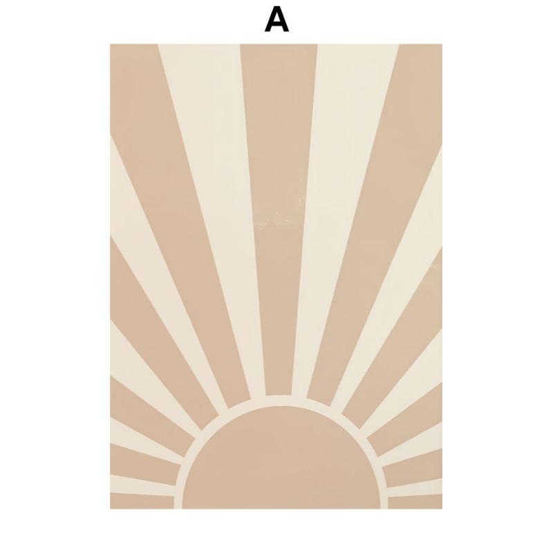 Abstract Matisse Sun Leaf Lines Geometry Wall Art Canvas Painting Boho Beige Posters Prints Pictures Living Room Interior Decor