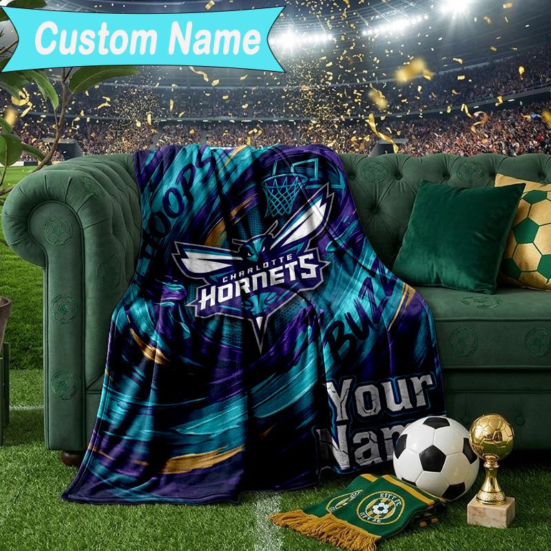 Custom Name Blanket Charlotte Logo Art Blanket Bedding Blanket for Travel, Camping, Living Rooms, Offices, Sofas, Fan Christmas gift