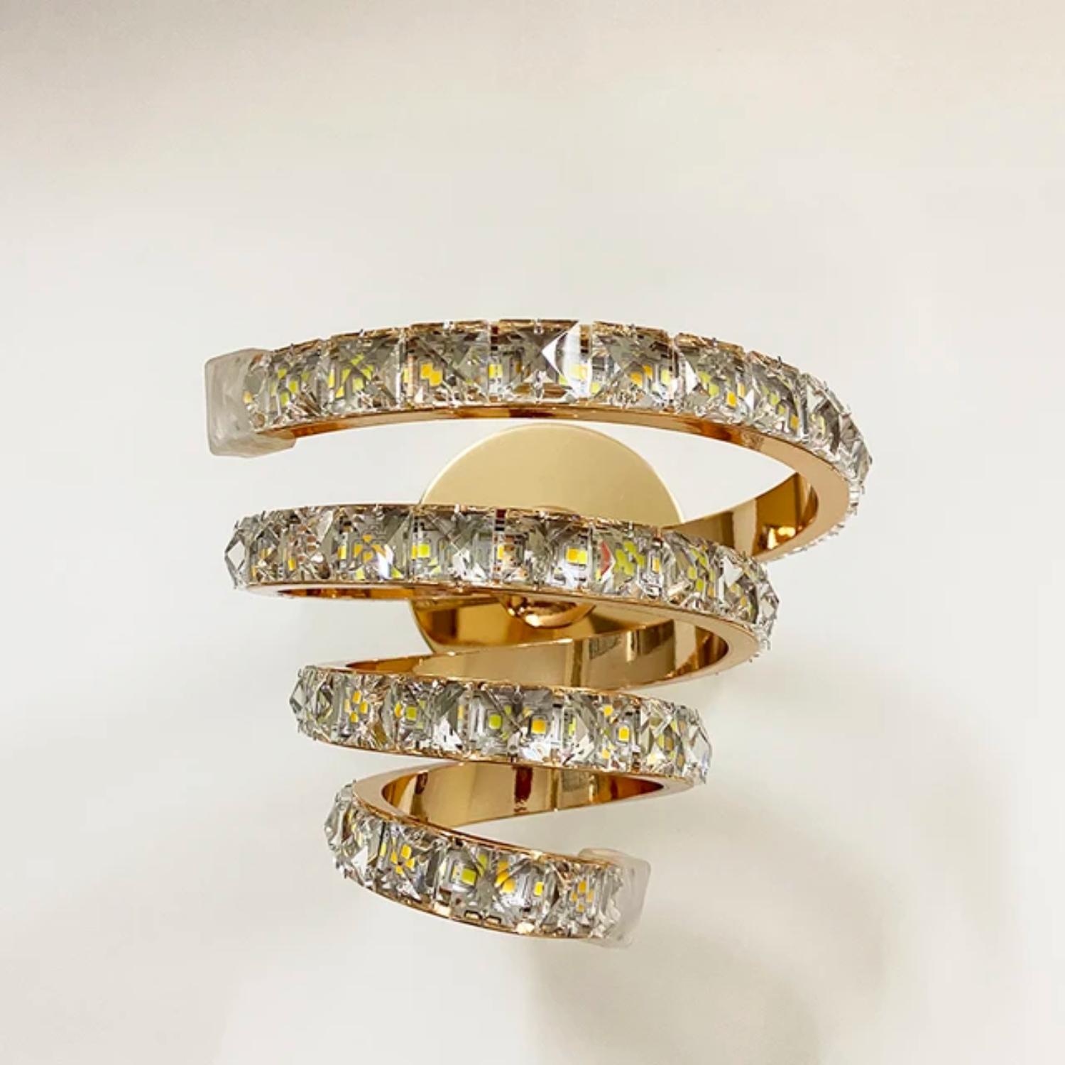 

Новый светодиодный настенный светильник Nordic Crystal для внутреннего декоративного освещения спальни 20W золотой