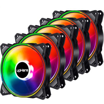 Wentylator obudowy PC RGB upHere 120mm z 3-pinowym złączem, wentylator z synchronizacją RGB, 5V 3-pinowe ARGB, zestaw 5 sztuk