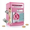 Safe Piggy Bank for Children with a Pin, Large Electronic ATM, Pink Coins