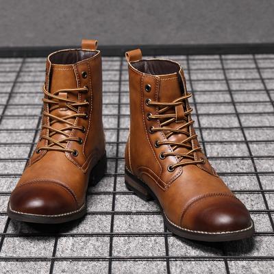 Klassische Retro Herren Stiefeletten Hochwertige Italienische Luxusschuhe Designer High-Top Rutschfest Outdoor Leder Herren Motorradstiefel