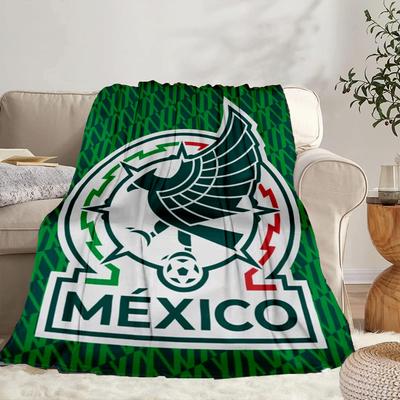 Mexico Football Emblem Portable Blanket/Soft Blanket Bedding Blanket Suitable for Travel Camping Living Rooms Offices Sofas Fan Gifts