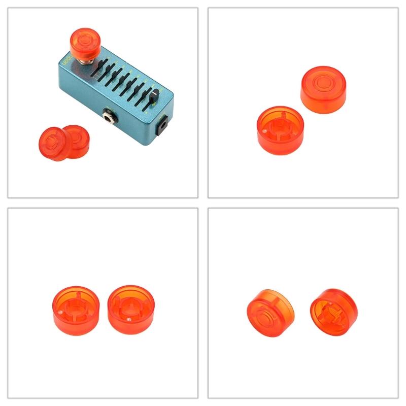 2Pcs Colorful Guitar Effect Pedal Footswitch Toppers, Guitar Foot Nail Effect Pedal Protections Caps Guitar Effect Part
