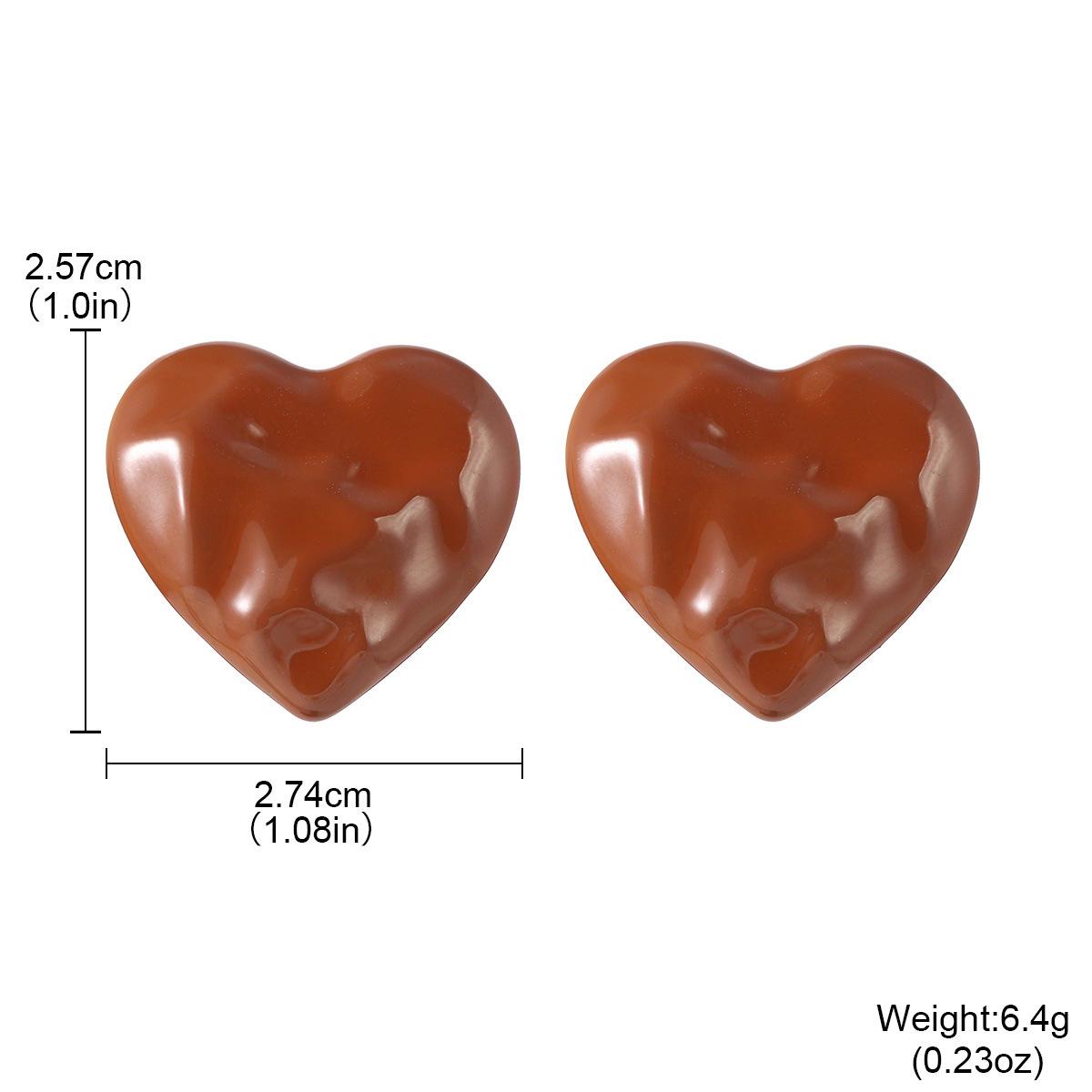 French sweet and cool heart necklace set European and American style simple coffee color love choker neck chain autumn and winter leather rope collar