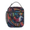 Dog Wearing Headphones And Colorful Jacket Print Insulated Lunch Bag for Women Kids Portable Food Boxes Thermal Lunch Box Tote