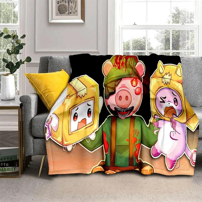 Happy Foxy Boxy i Rocky Lankybox koc, miękki koc do rzucania dla domu sypialnia kanapa z funkcją spania piknik podróż biuro okładka koc dla dzieci