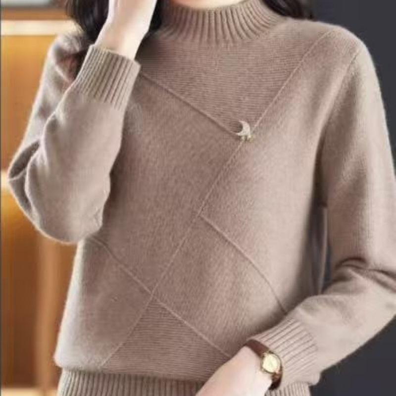 Elegant Women's High Neck Loose Sweater - 2025 Autumn/Winter Collection