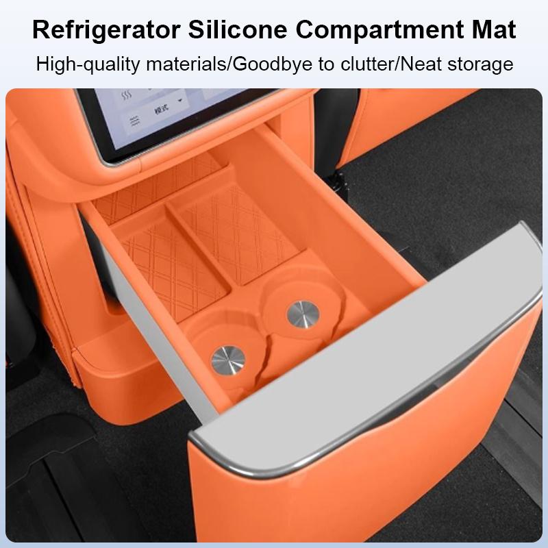 Car Silicone Refrigerator Storage Box For Lynk & Co 900 2025 Waterproof Non-slip Tray Storage Fixed Silicone Pad Auto Interior